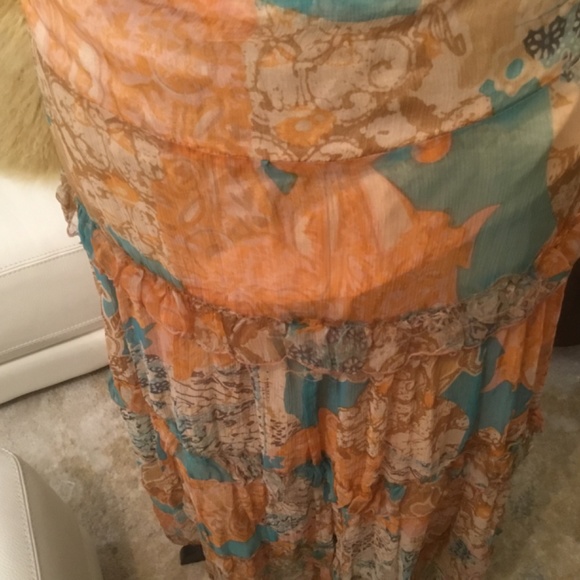 NWT Hale Bob Boho style georgette beaded tier skirt - Picture 8 of 13